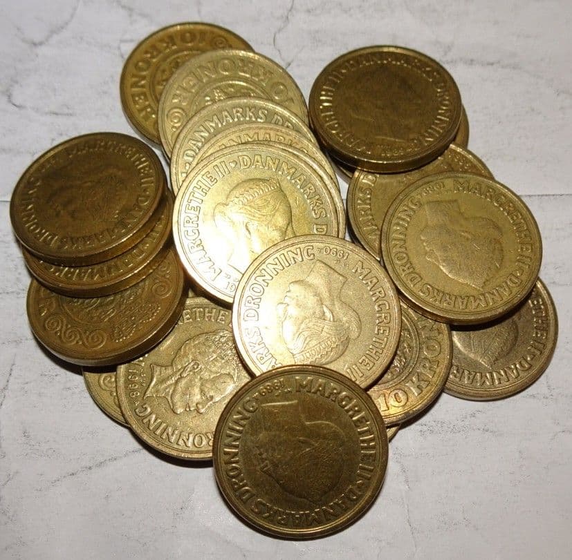 デンマーク硬貨【10クローネ20枚】約23mm