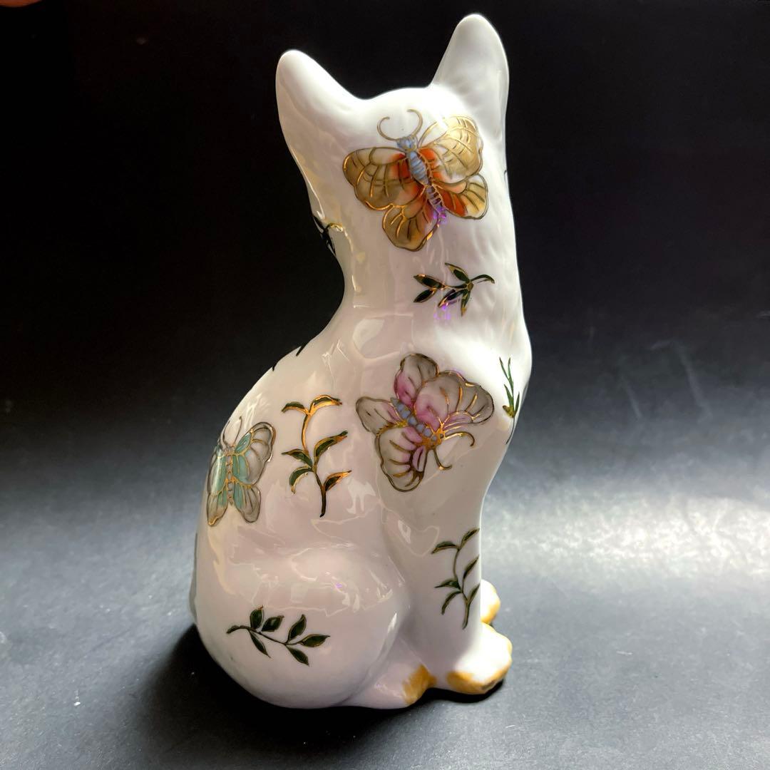 伊万里　陶器　金彩　色絵　見返り猫　アンティーク　縁起物　昭和レトロ
