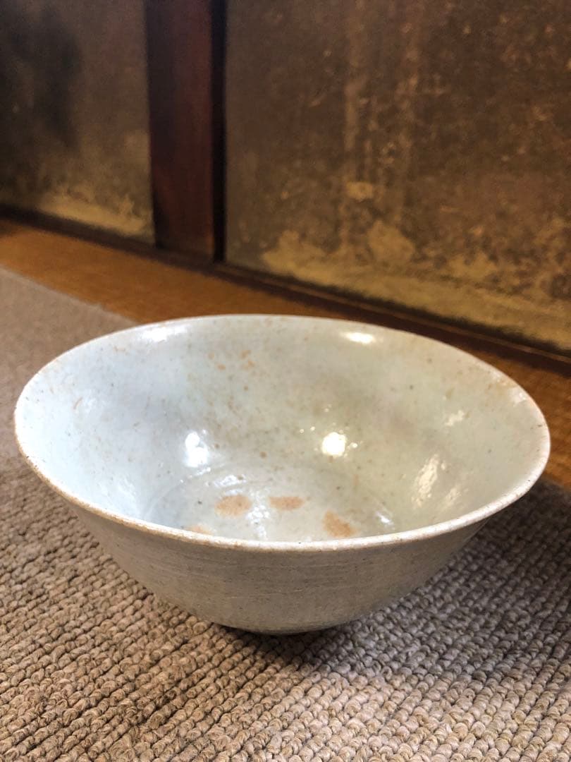 李朝　白磁　鉢　文化財管理局紙印　菓子鉢