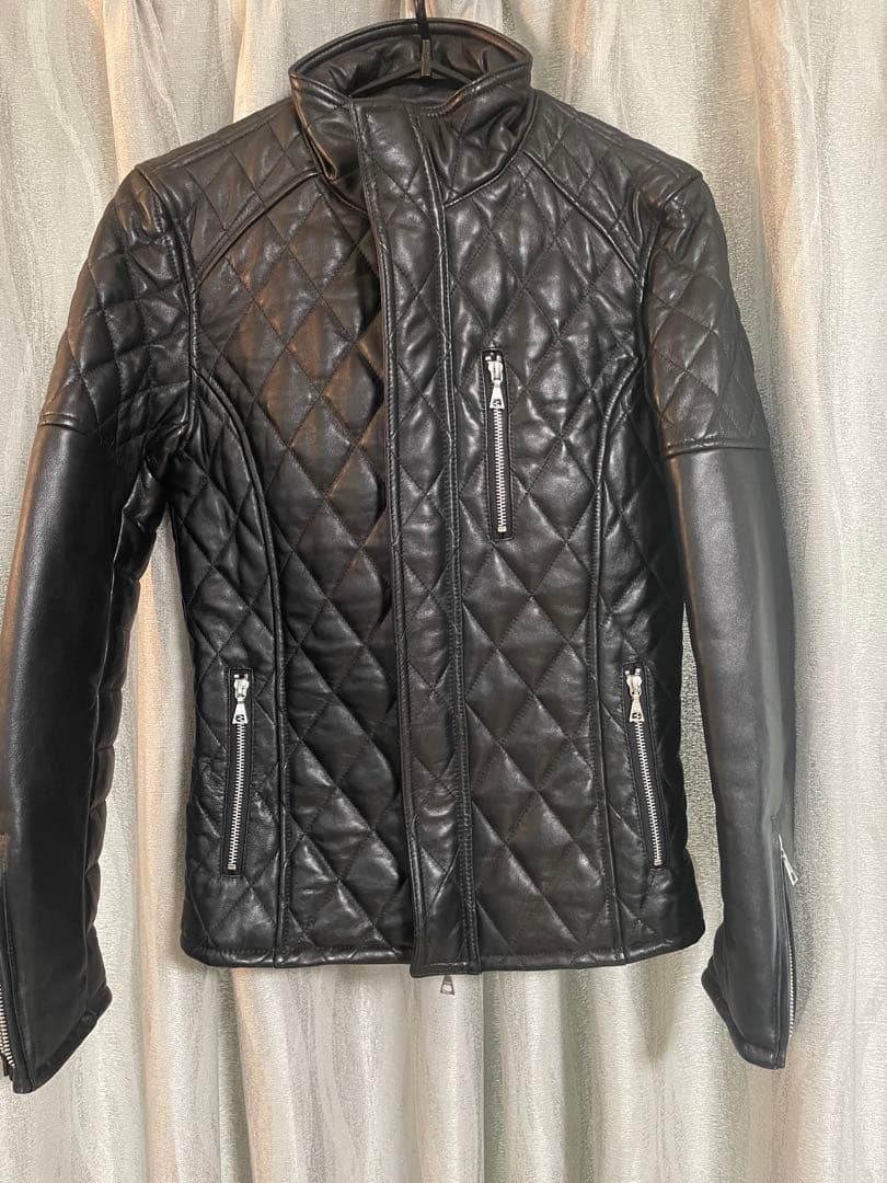 BlackbyVanquishダイヤキルトラムレザースタンドライダースM未使用