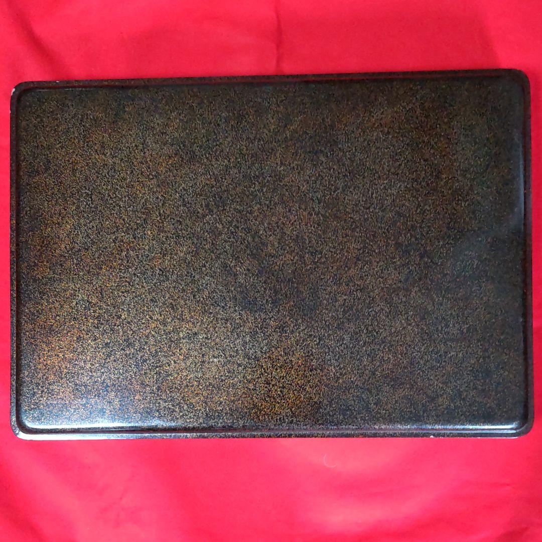 梨地青貝菊花桔梗鳥図蒔絵広蓋。