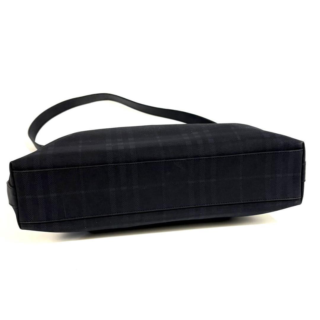 【美品】バーバリー PVCレザー 肩掛けショルダーバッグ グレー イタリア製