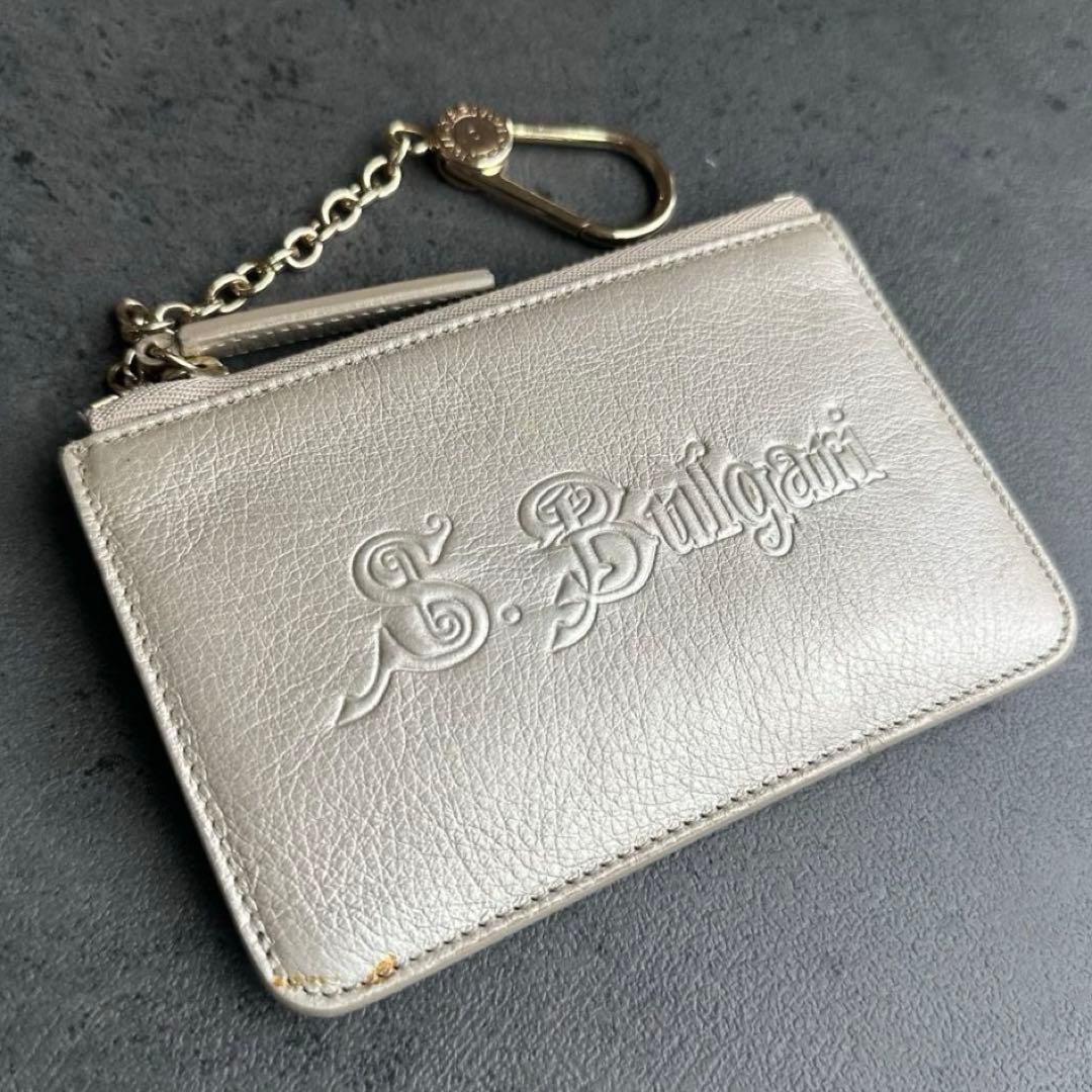 BVLGARI コレツィオーネ エンボスロゴ ケース 小銭入れ シルバー