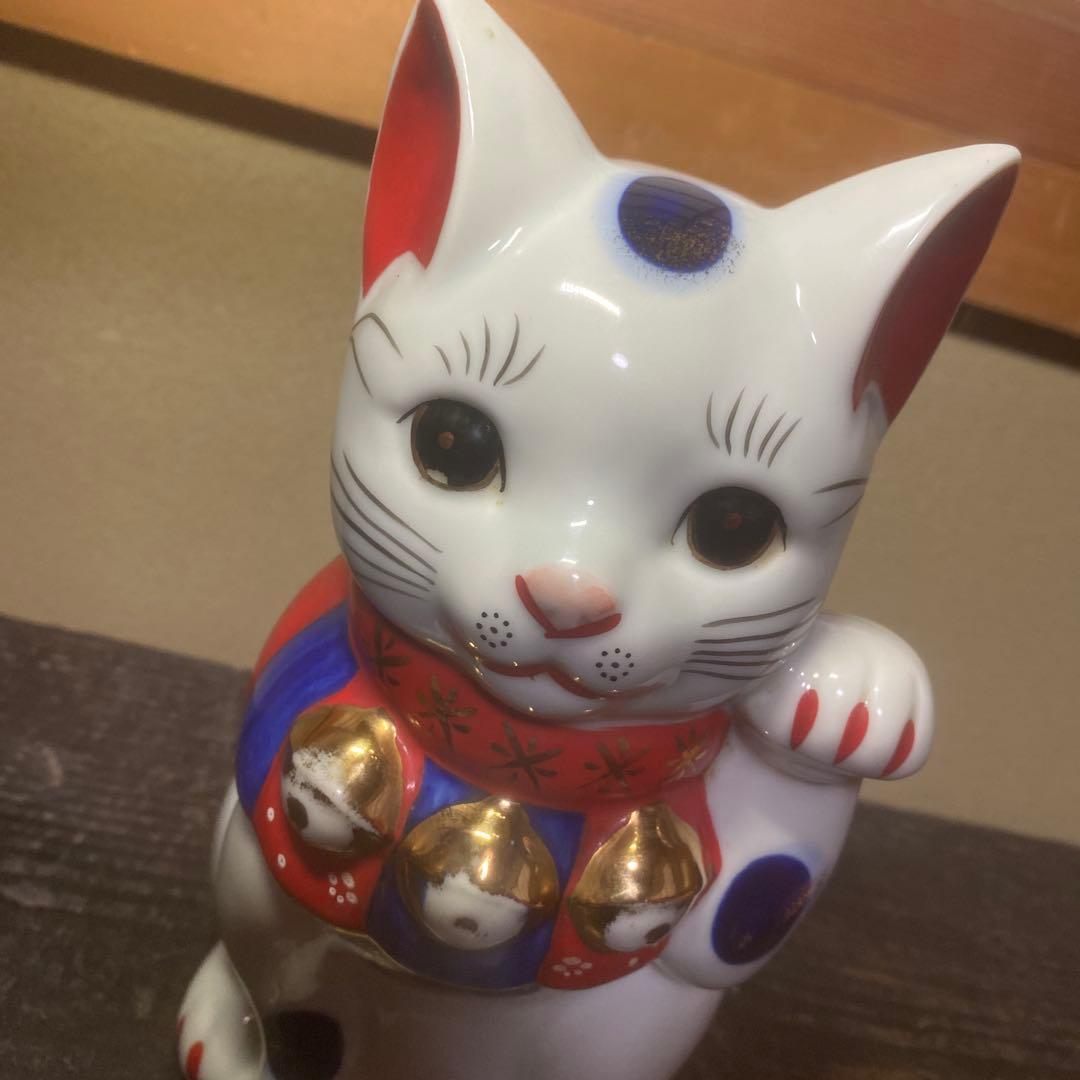 陶器製 招き猫 置物 約23cm11cm12cm