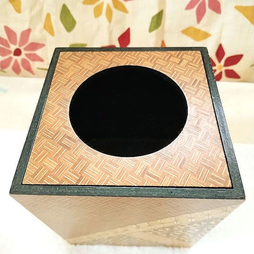 木製箱根寄木細工 ミニゴミ箱