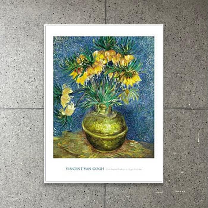 額装品/銅の花瓶のアミガサユリ/ゴッホ/ポスター/アート/インテリア