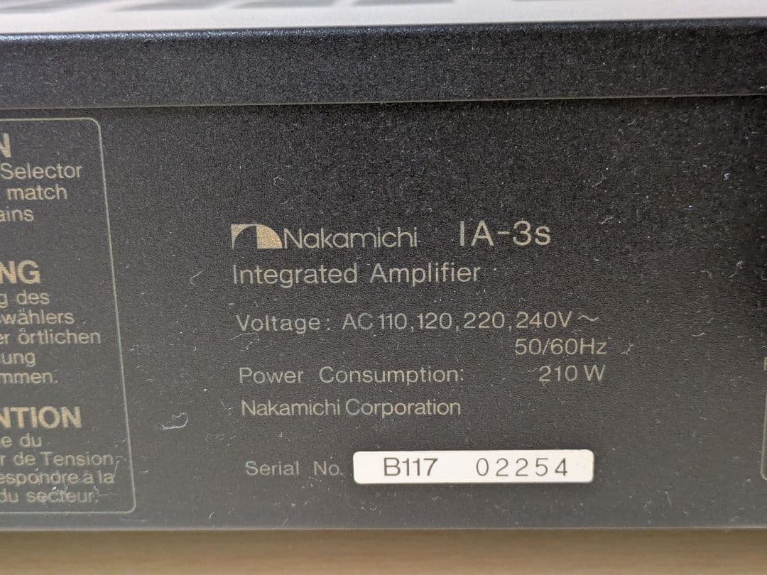 Nakamichi IA-3s プリメインアンプ 海外使用OK 取り説付き！