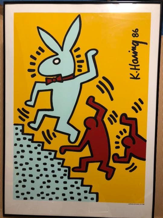 美品 キース・ヘリング作 Bunny on the Run シルクスクリーン
