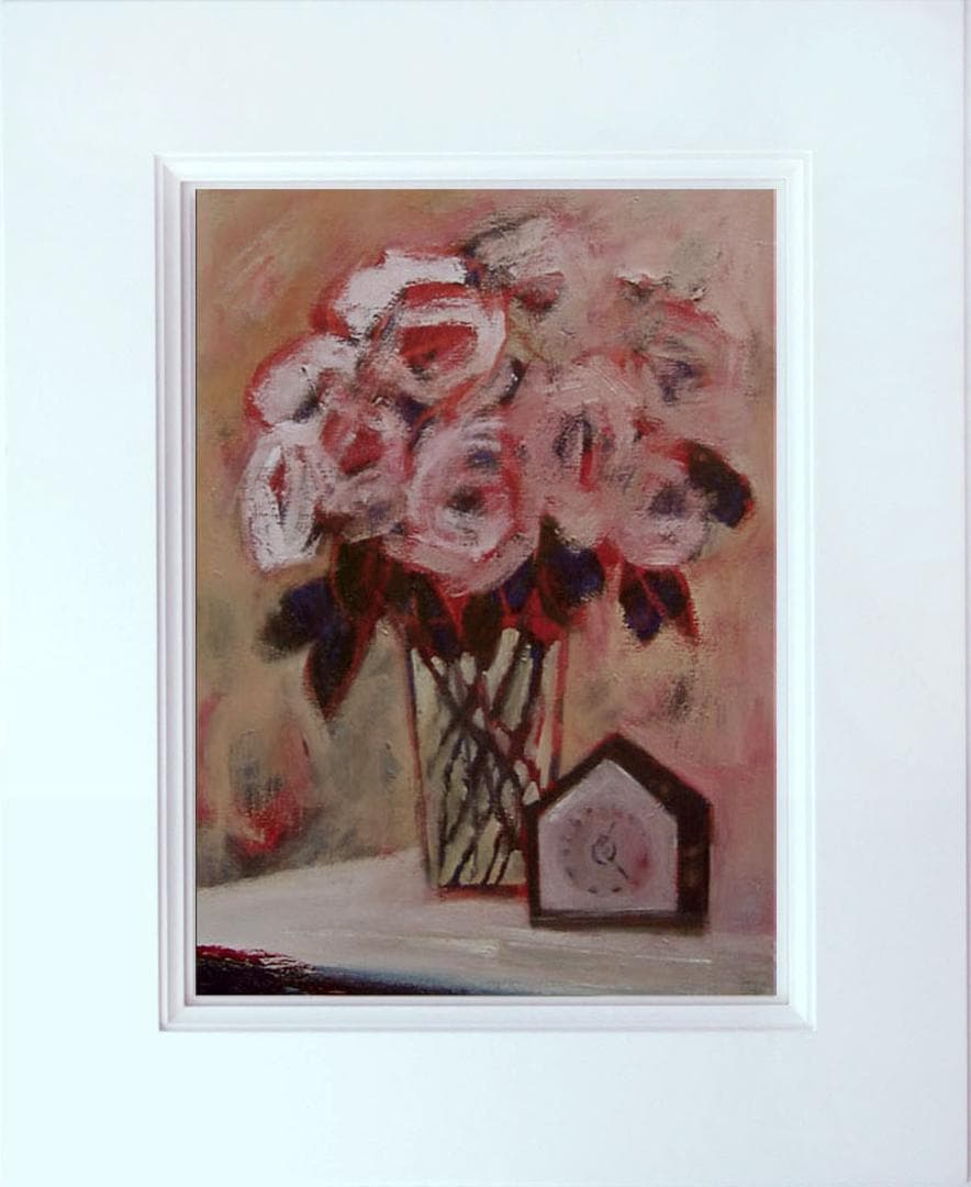油絵 菅家令子 絵 絵画 インテリア 額付(白) uF6-112502 花