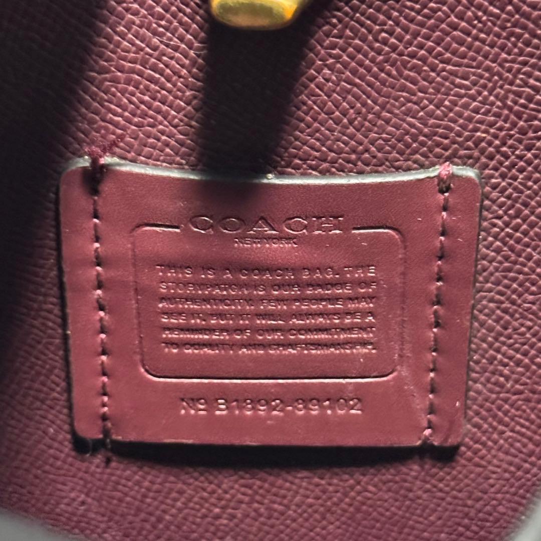 良品 コーチ レザー 2way ショルダーバッグ ウィロウ ターンロック 黒