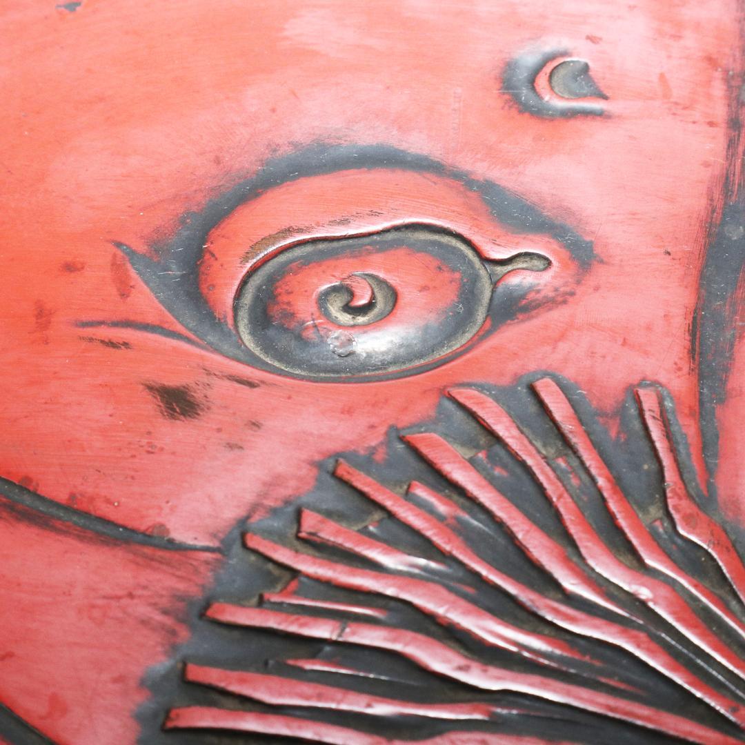 双鯛盆 漆器 木地 楕円盆 茶道具 鯉 箱付