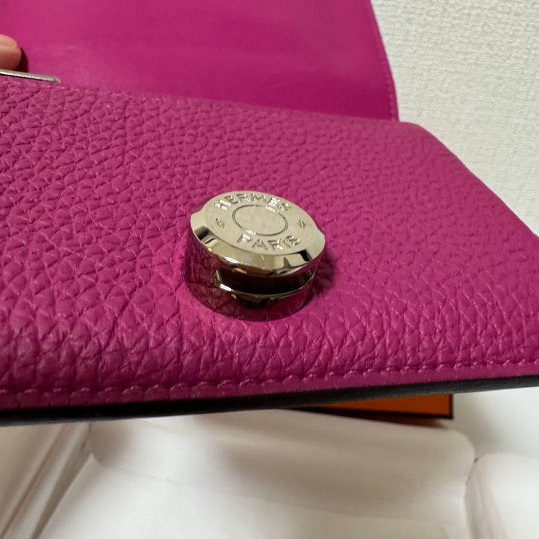 HERMES ドゴンコンパクト　ローズパープル　ピンク 二つ折り財布
