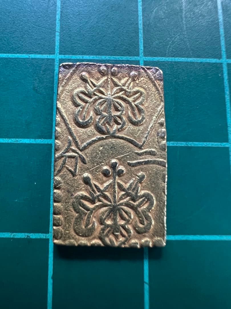 日本古金銀　明治二分金　金台　3.00g