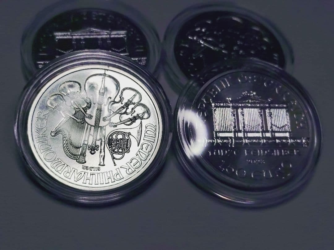 オーストリア ウィーンフィル1オンス銀貨　4枚セット　ケース付き
