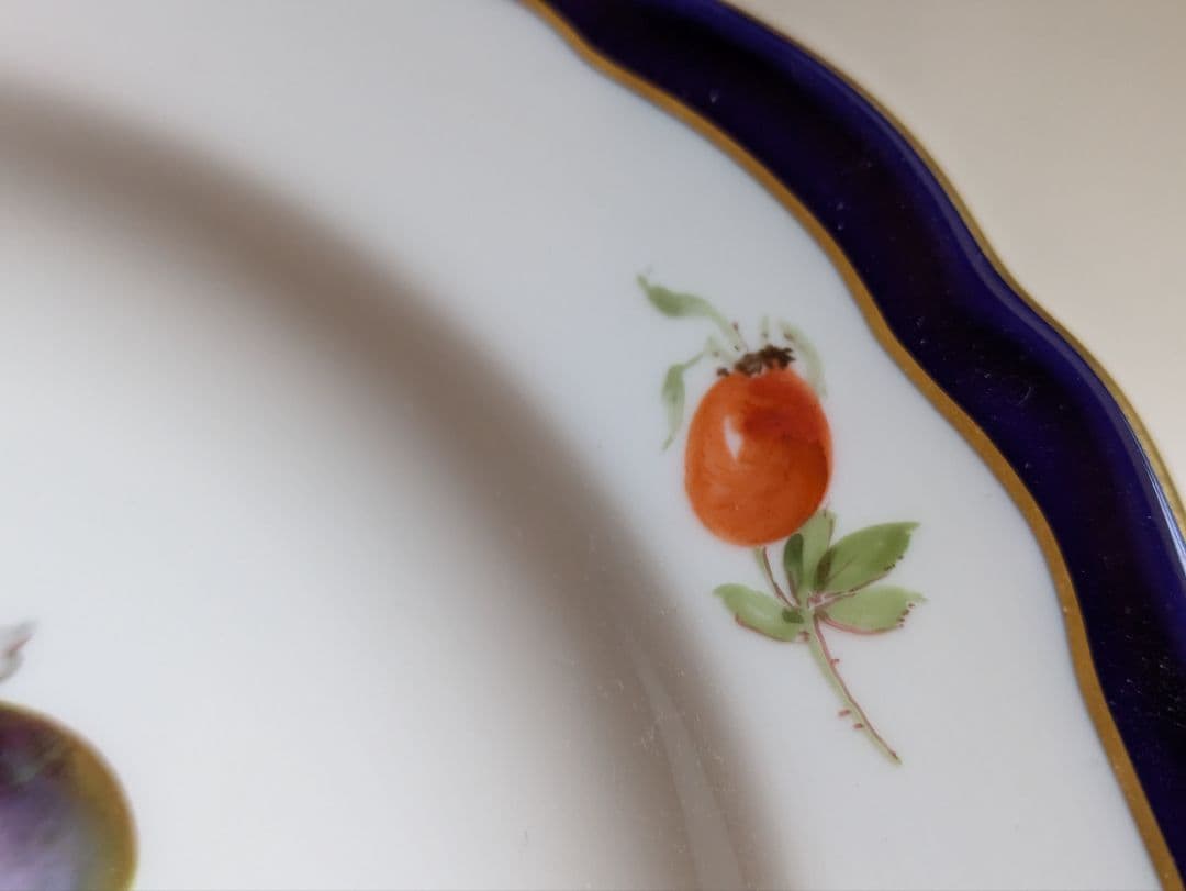 Seiko　マイセン Meissen フルーツ コバルト 金彩