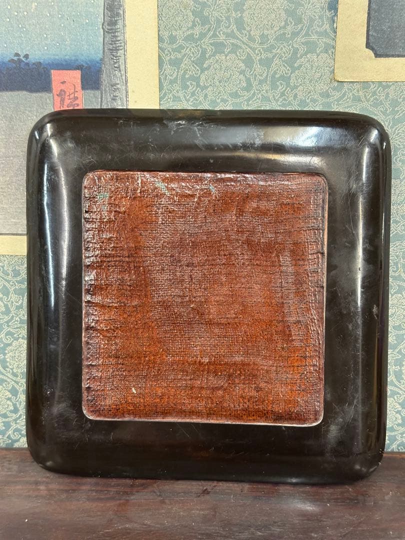 中國宋時代漆盤 古漆器 唐木 中國古美術 唐物 宋時代 東洋雕刻 長 18cm