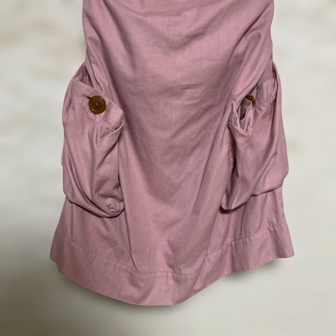 ヴィヴィアンウエストウッド　ピンクエプロン風スカート ボタン付き