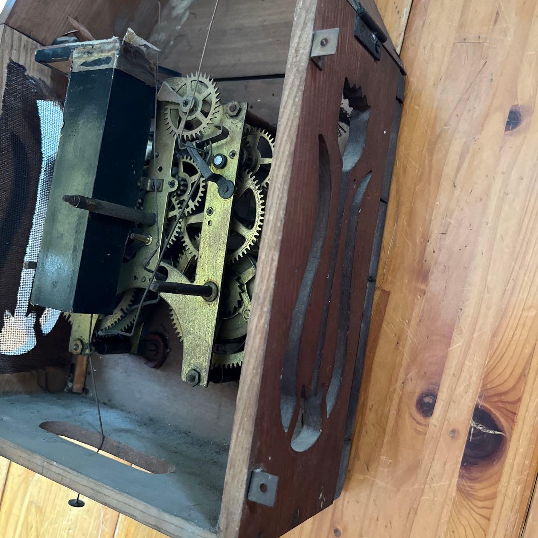 ふくろう時計.要修理品.トキワ時計ユンハンス精工舎。フクロウ。