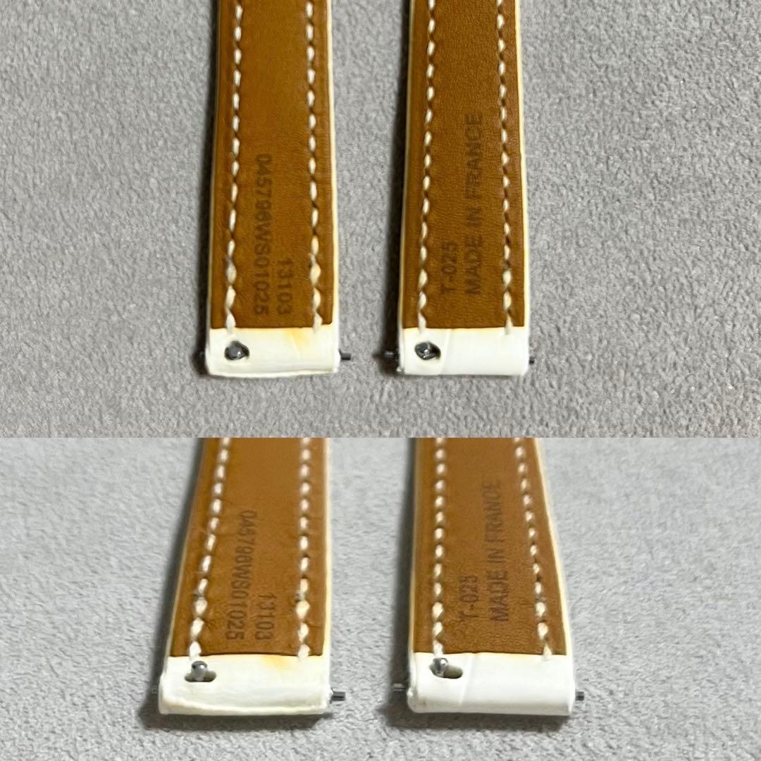 Hウォッチ ミニ ベルト Hermes エルメス 時計 腕時計 アリゲーター 白