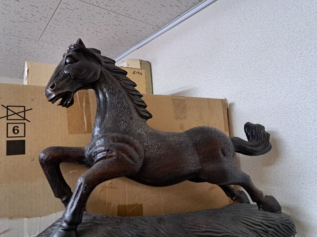 【超高級】馬の木製彫刻 約50cm