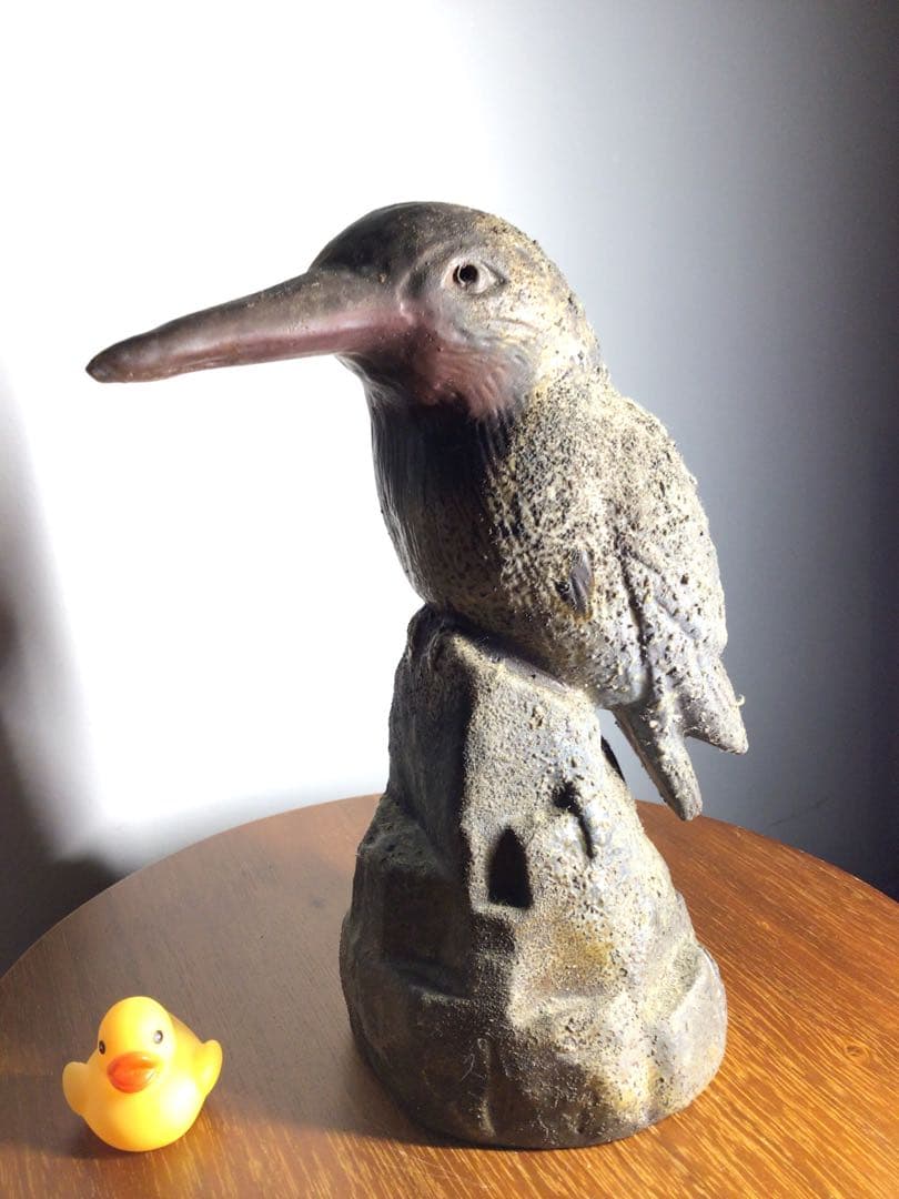 旧家初出し 備前焼 人間国宝 陶工 野鳥の置物 古美術品 時代物