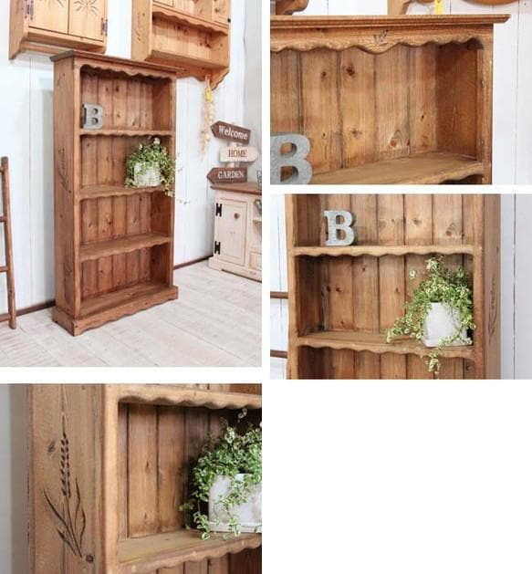 ハンドメイド　麦穂のスタンドシェルフ　オープンシェルフ　4段