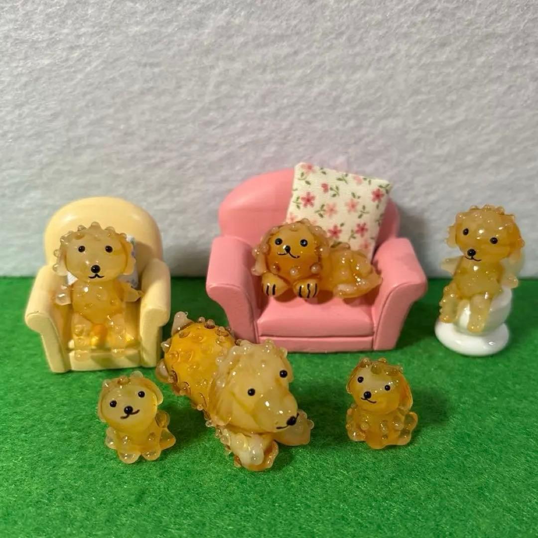 トイプードル　ガラス細工　ミニチュア