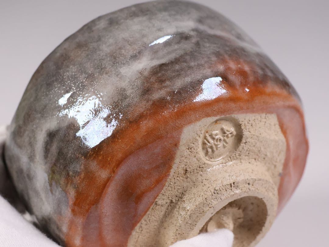 茶道具 二代 小川長楽 赤茶碗 共箱 共布 陶芸 陶器【MA914】