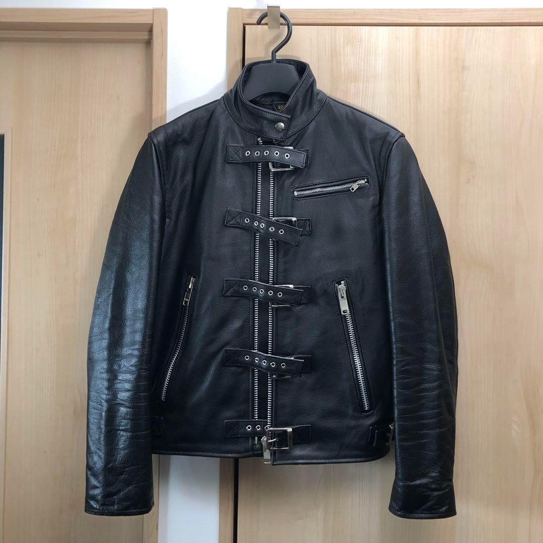 ★極美品★TOKYO PUNKER レザージャケット ボンテージ 32 S 黒