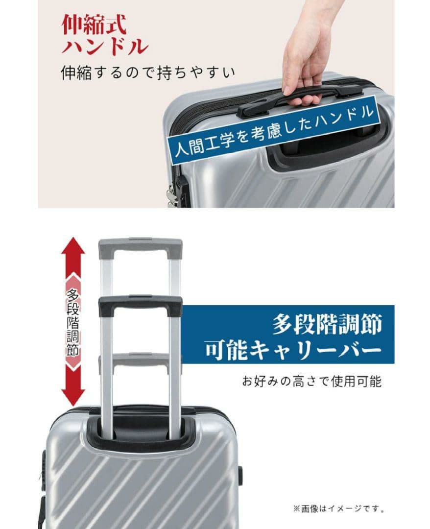 スーツケース XLサイズ 115L キャリーケース 大容量 TSA グレー