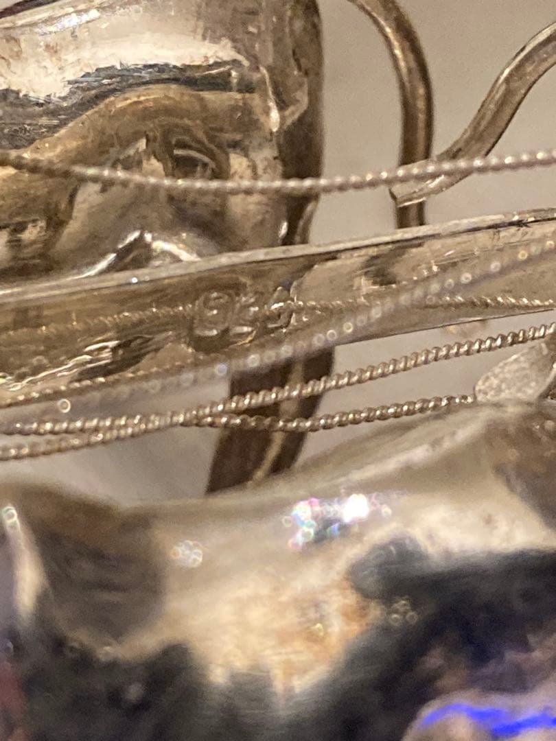 シルバー925 馬車　ガラスケース入り置き物