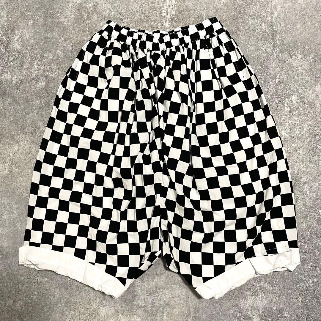 美品 コムデギャルソン チェック柄 バルーンサルエルパンツ ウエストゴム XS