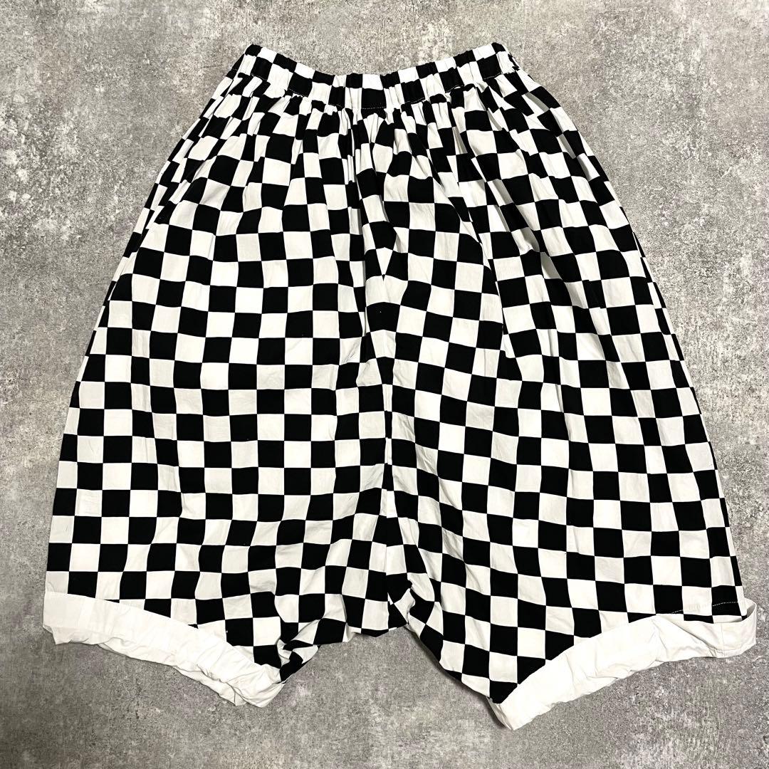 美品 コムデギャルソン チェック柄 バルーンサルエルパンツ ウエストゴム XS