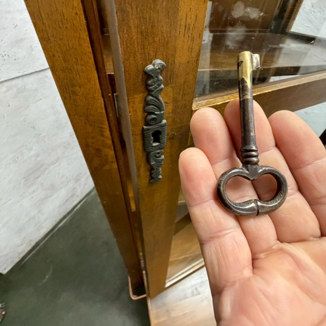 木製 ディスプレイキャビネット ガラスキャビネット アンティーク A0681