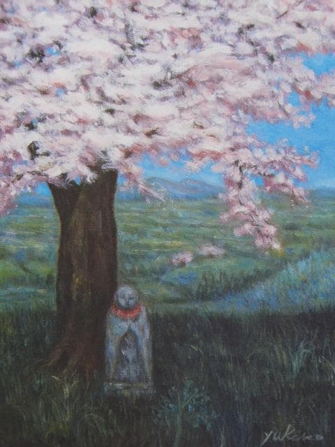 八田祐加子、【春風の中で】、希少な額装用画集より、美品、新品額装付