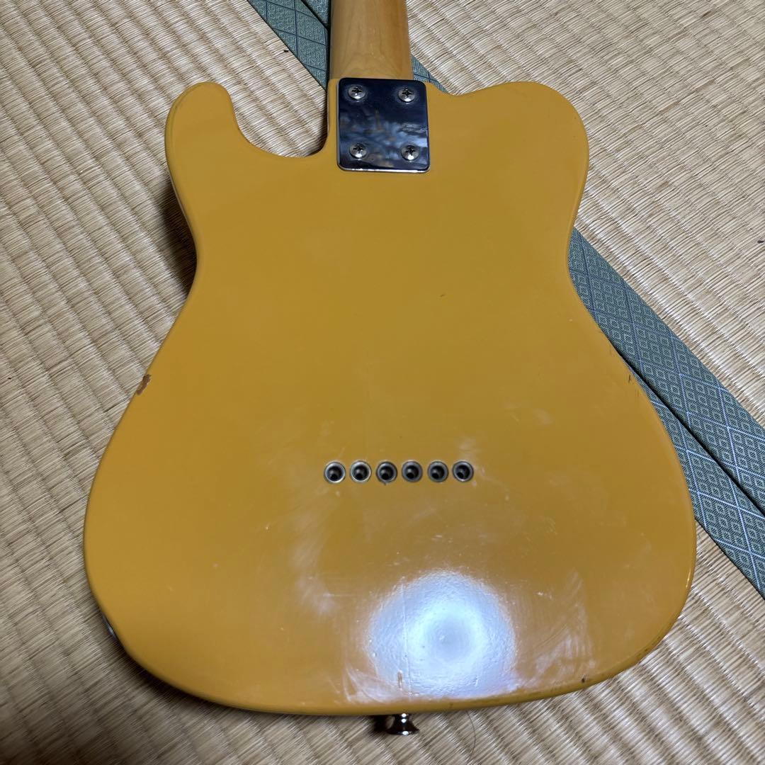 ミニテレキャスター エレキギター イエロー メーカー不明 21フレット