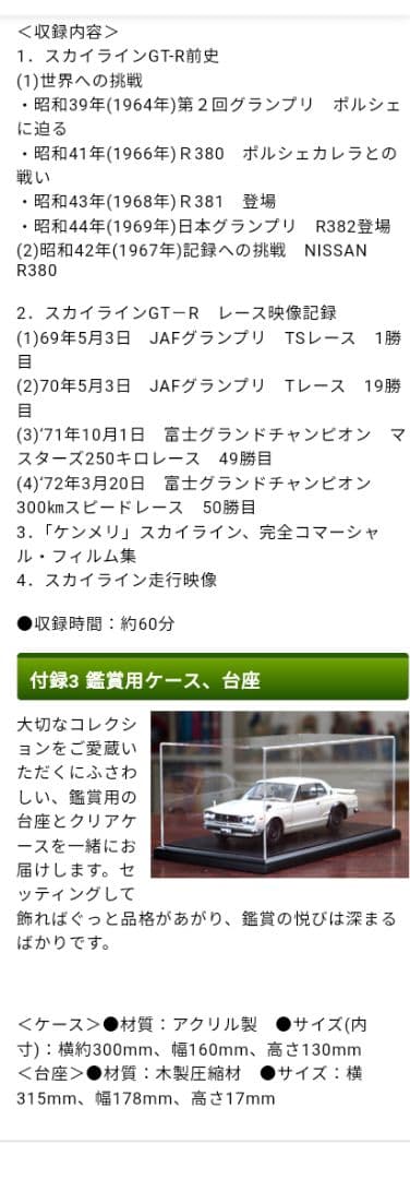 1/18スカイライン2000GT-R KPGC10ギミック、ディスプレイケース