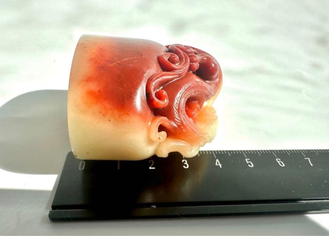 【螭虎献瑞】 古獣　美品　寿山石　高級印材　篆刻　印石　印石