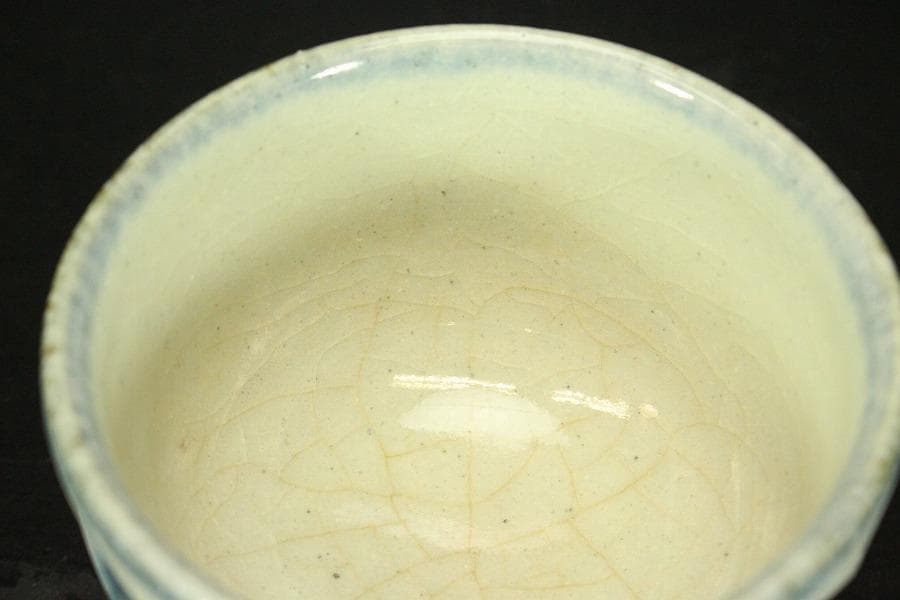 呉洲面取汲出 茶碗 六客 河井透 木箱付(メ1276)