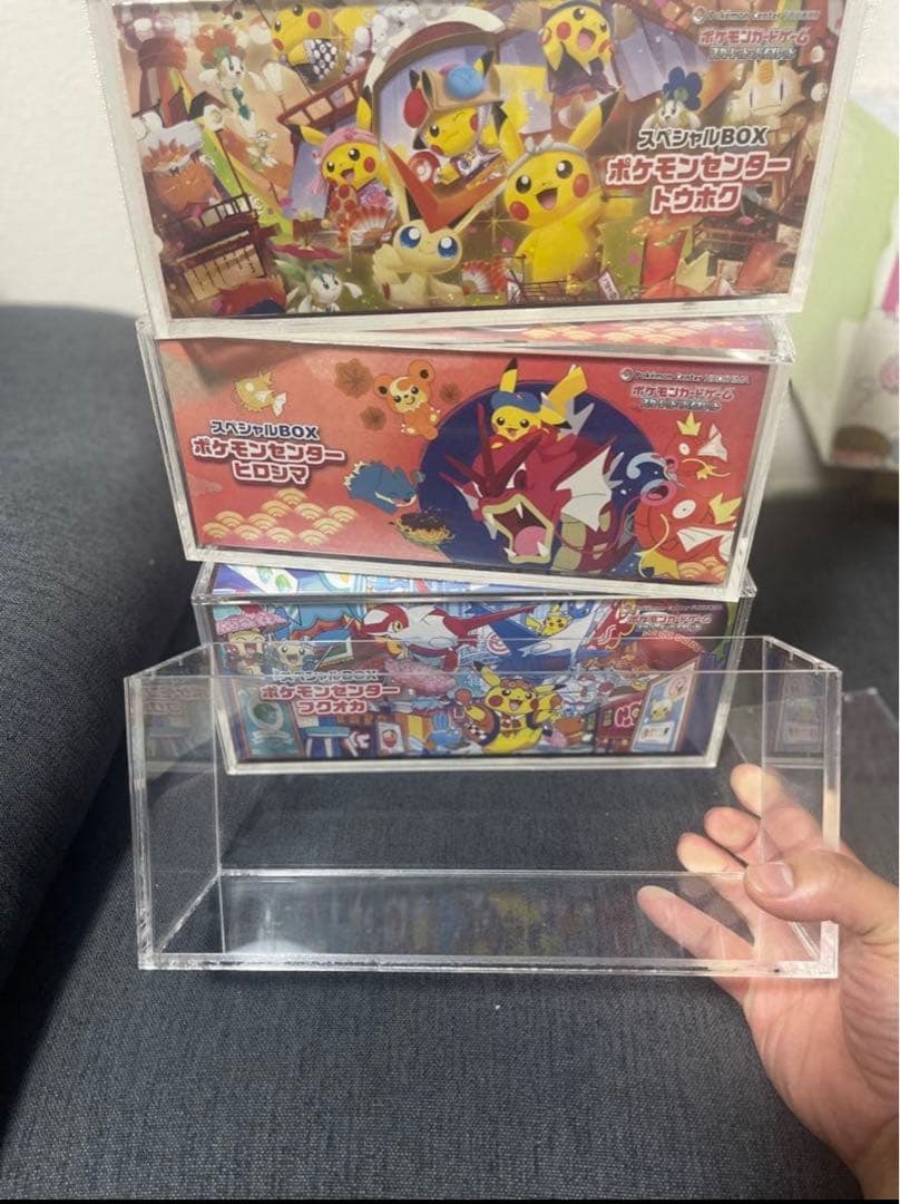 ポケモンカードBOX用 アクリル保護ケース トウホク ヒロシマ フクオカ 3個