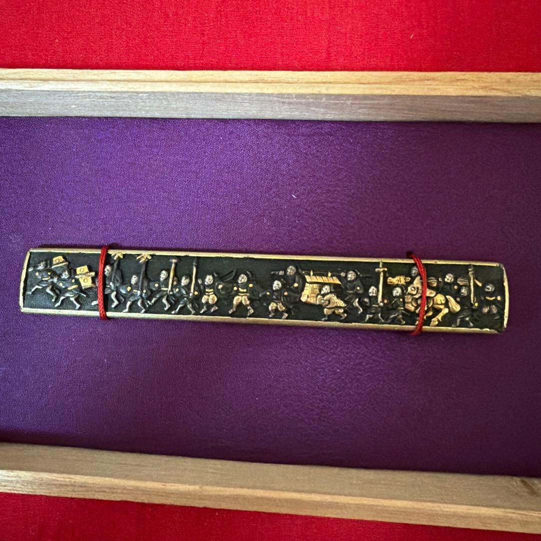 骨董品　古美術　金銀象嵌 赤銅魚々子地小柄 趣深き逸品です　刀装具