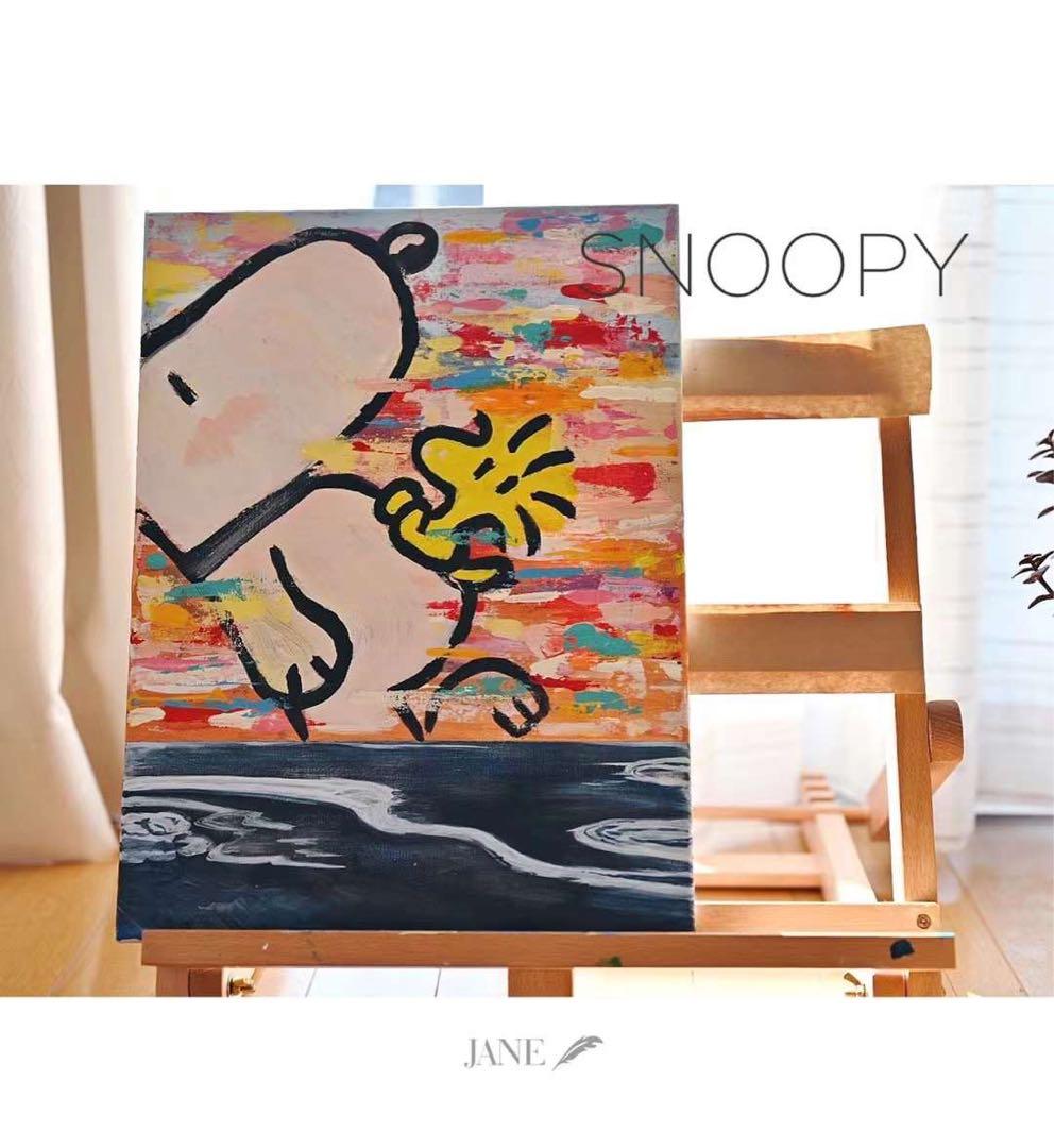 スヌーピー 油絵 飾り アート
