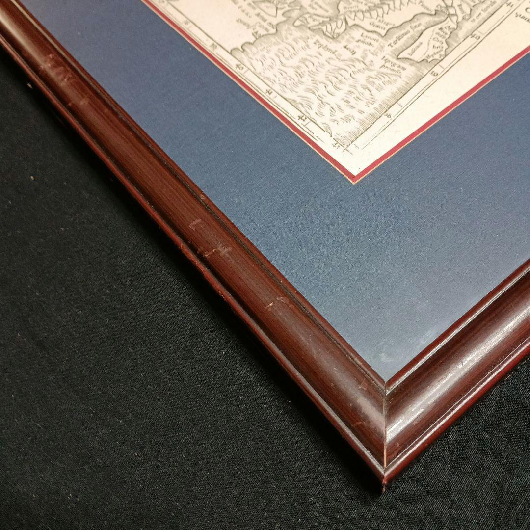 お値下げ　額装品　古地図　1571年　木版画　S.ミュンスター「イタリア全図」