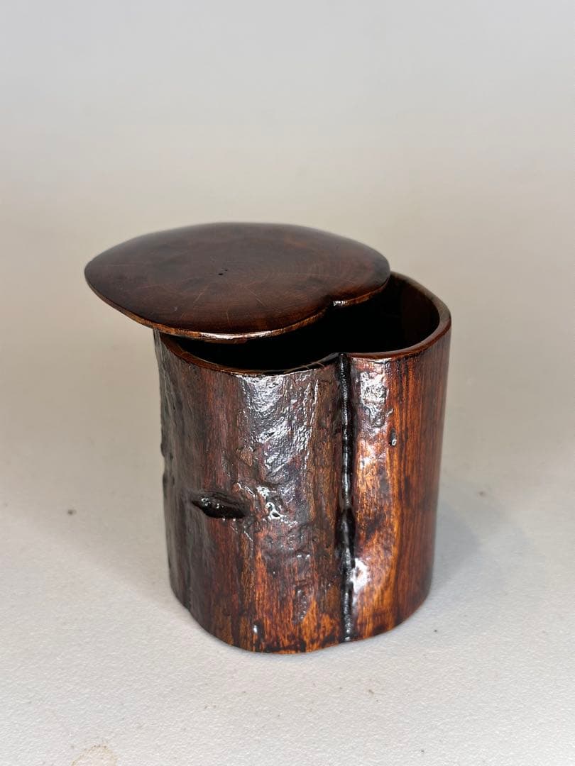 漆器　茶棗 樹根形　内金蒔絵　洒金　款有