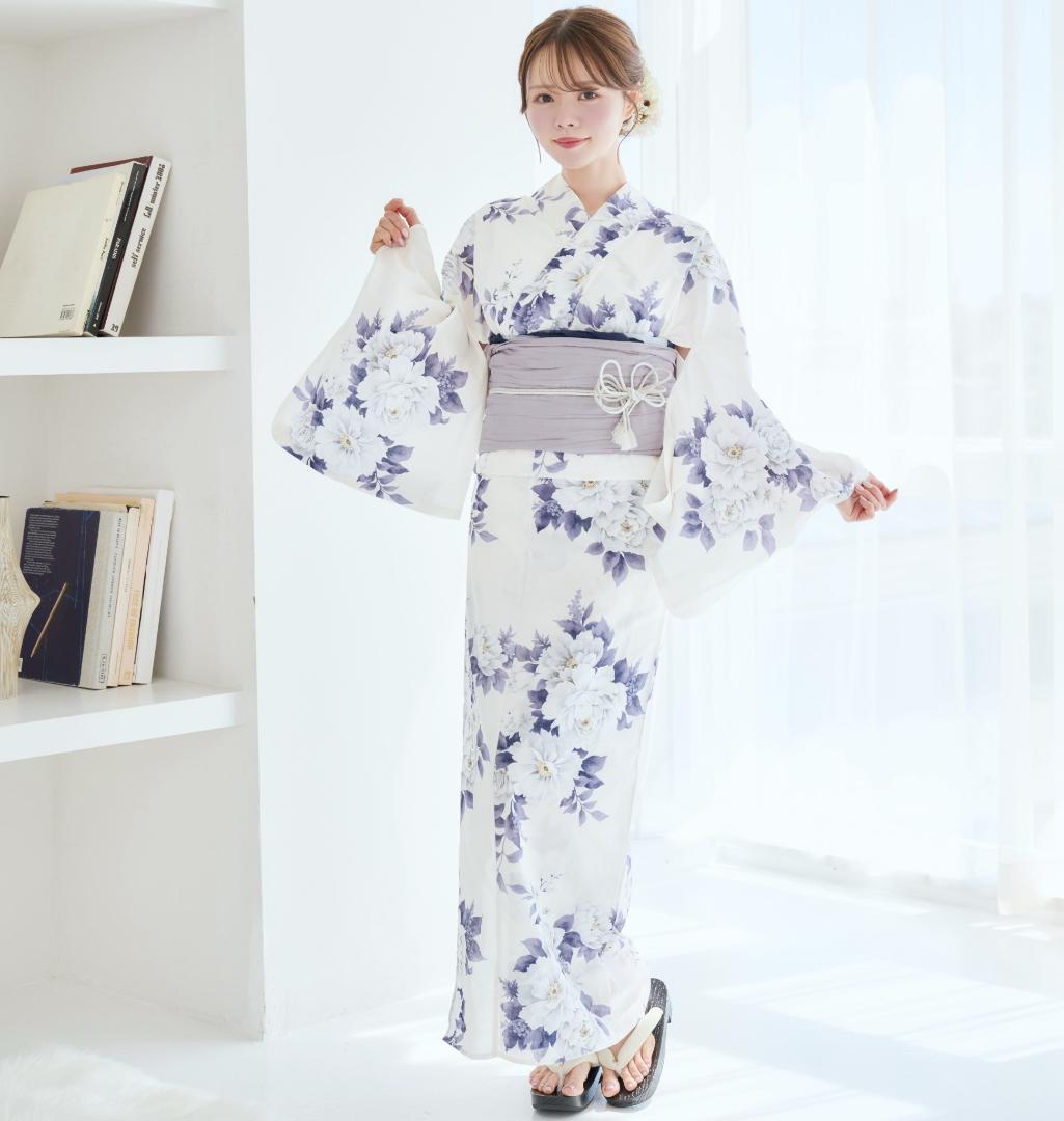 新品 浴衣 セット 浴衣セット ゆかた レディース 大人 水色 白 Y5-2