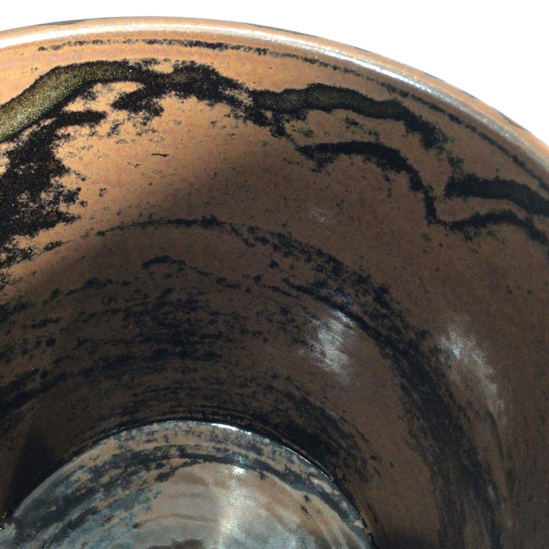 Ｐ３２５　水指　『膳所焼』『雄松苑造』『一重口水指』　共箱　茶道具