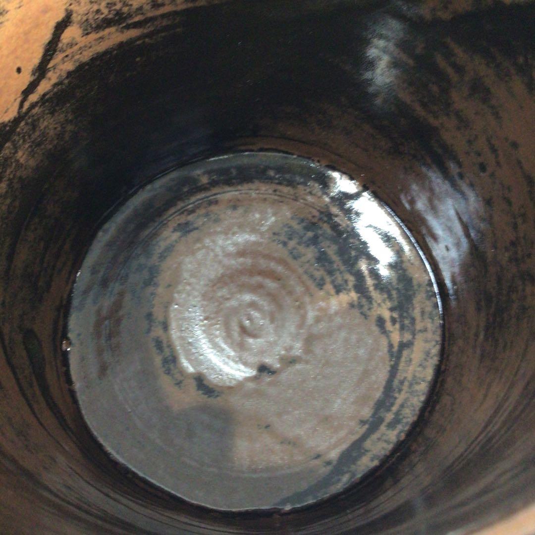 Ｐ３２５　水指　『膳所焼』『雄松苑造』『一重口水指』　共箱　茶道具