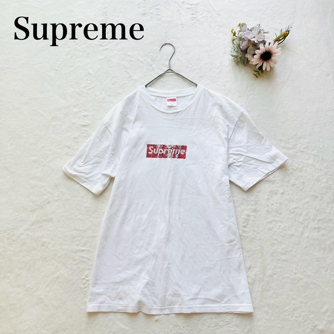シュプリーム × スワロフスキー ボックスロゴ Tシャツ 2019春夏 M 半袖