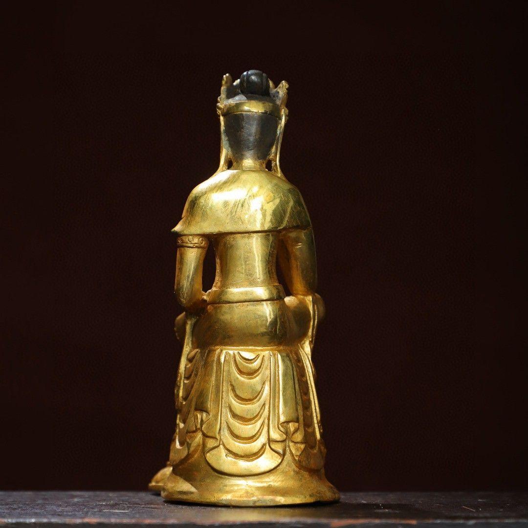 仏教美術 仏像 宝冠自在思惟菩薩像仏堂 家内 供養 銅製 彫刻 置物 開運 風水