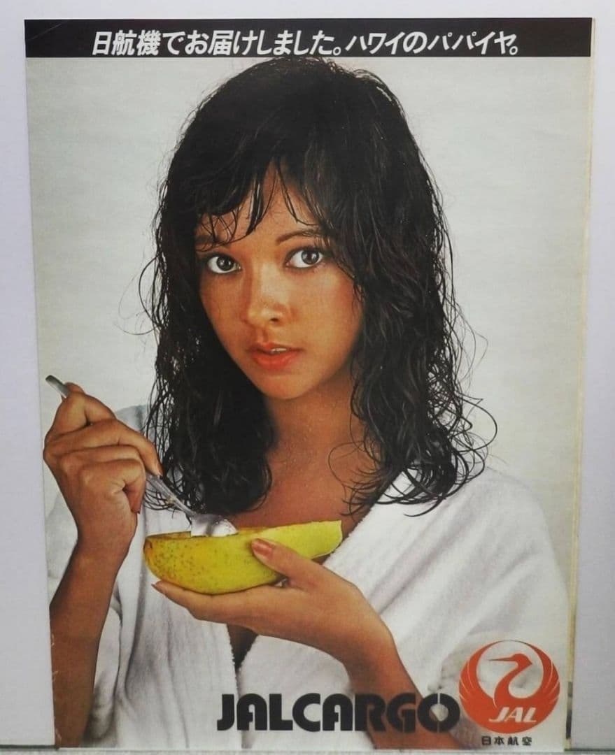 アグネスラム　JALCARGO ビンテージB2ポスター ハワイのパイナップル